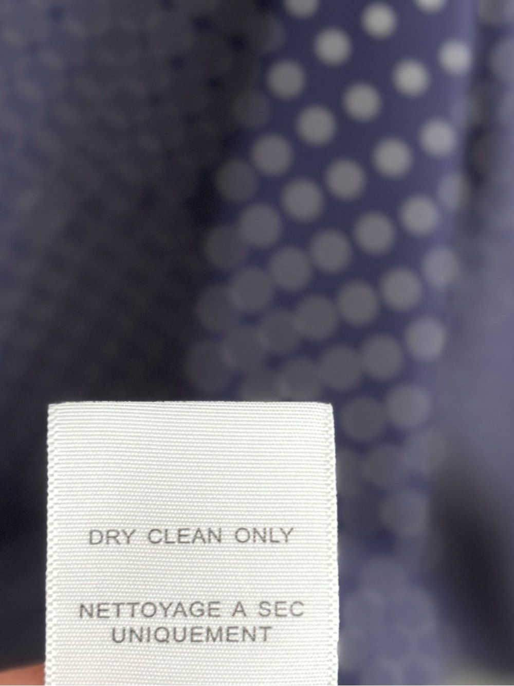 Joie Polka Dot Silk Blouse Navy Blue White V-Neck Long Sleeve Size Small - Picture 9 of 10
